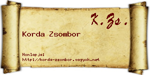 Korda Zsombor névjegykártya
